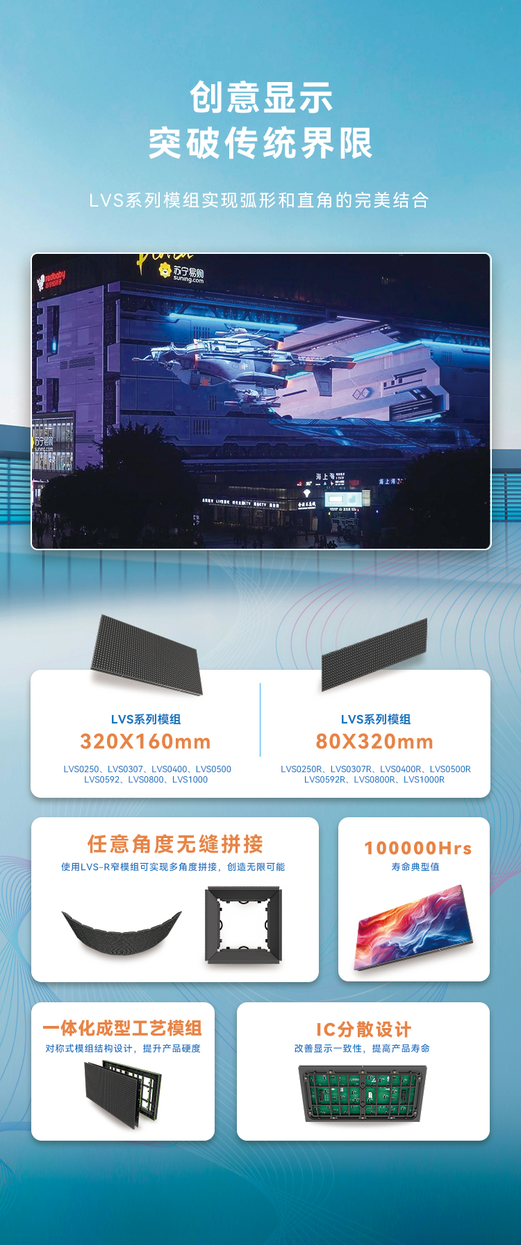 威尼斯9499高质量户外全彩显示产品：LVS系列与CV-18L系列