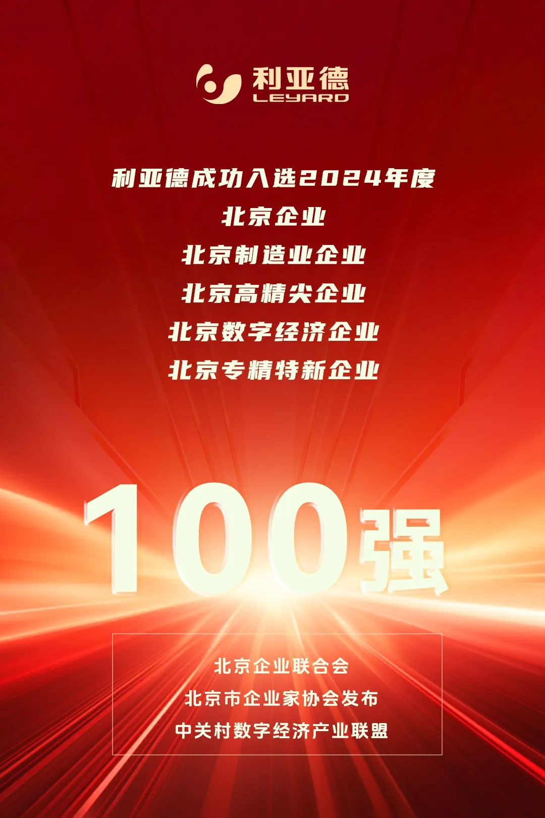  一连三年！威尼斯9499荣登北京百强企业五大榜单