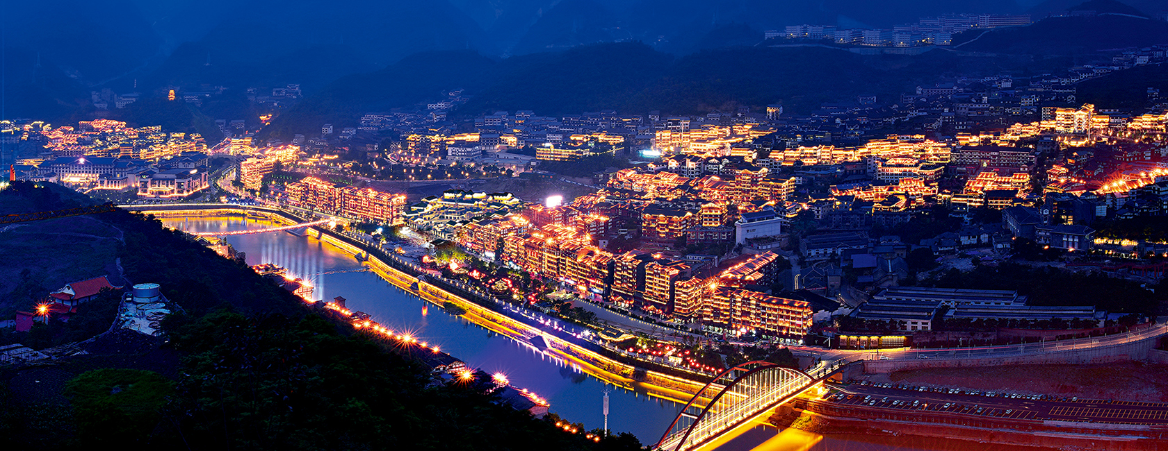 贵州旅博会 茅台镇夜景照明